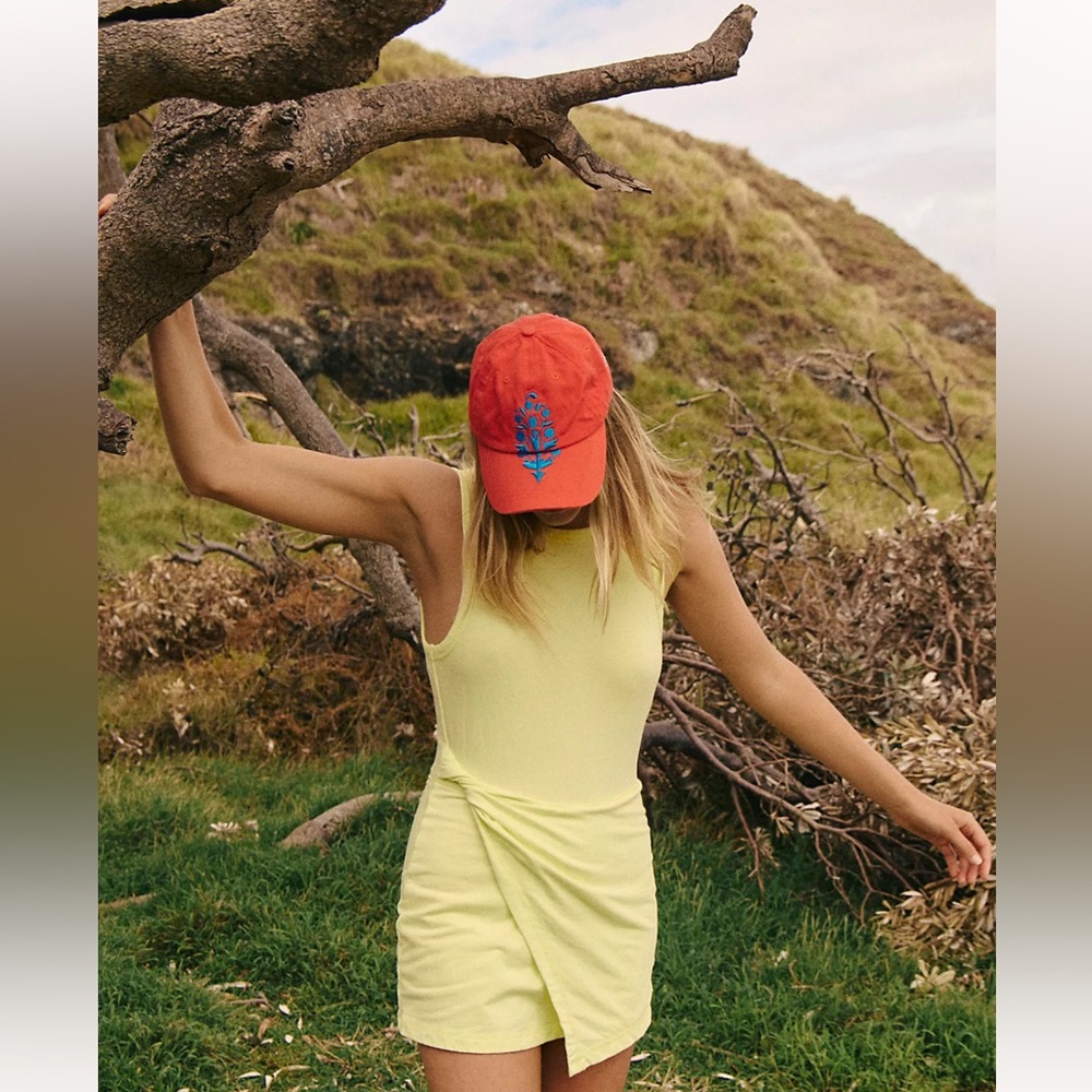 Yellow Sleeveless Wrap Dress